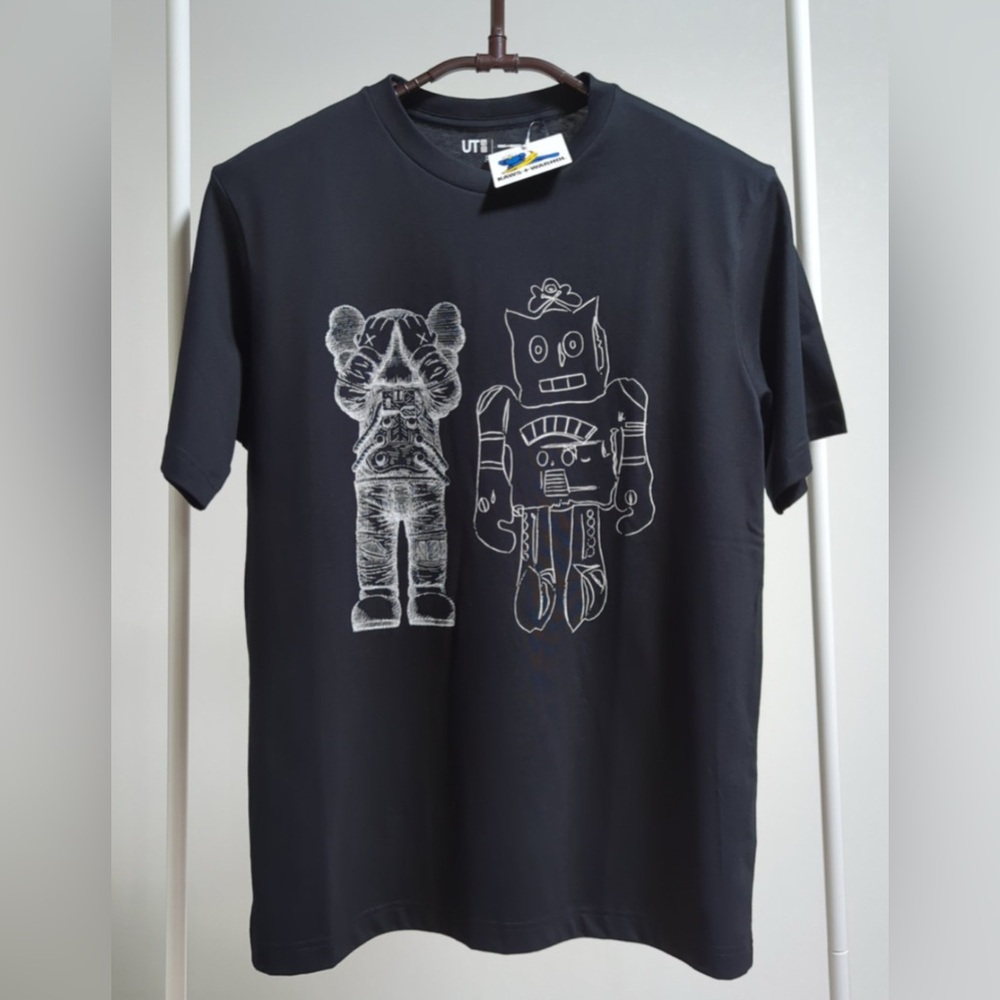 Uniqlo Kids Black Robot Graphic Tee